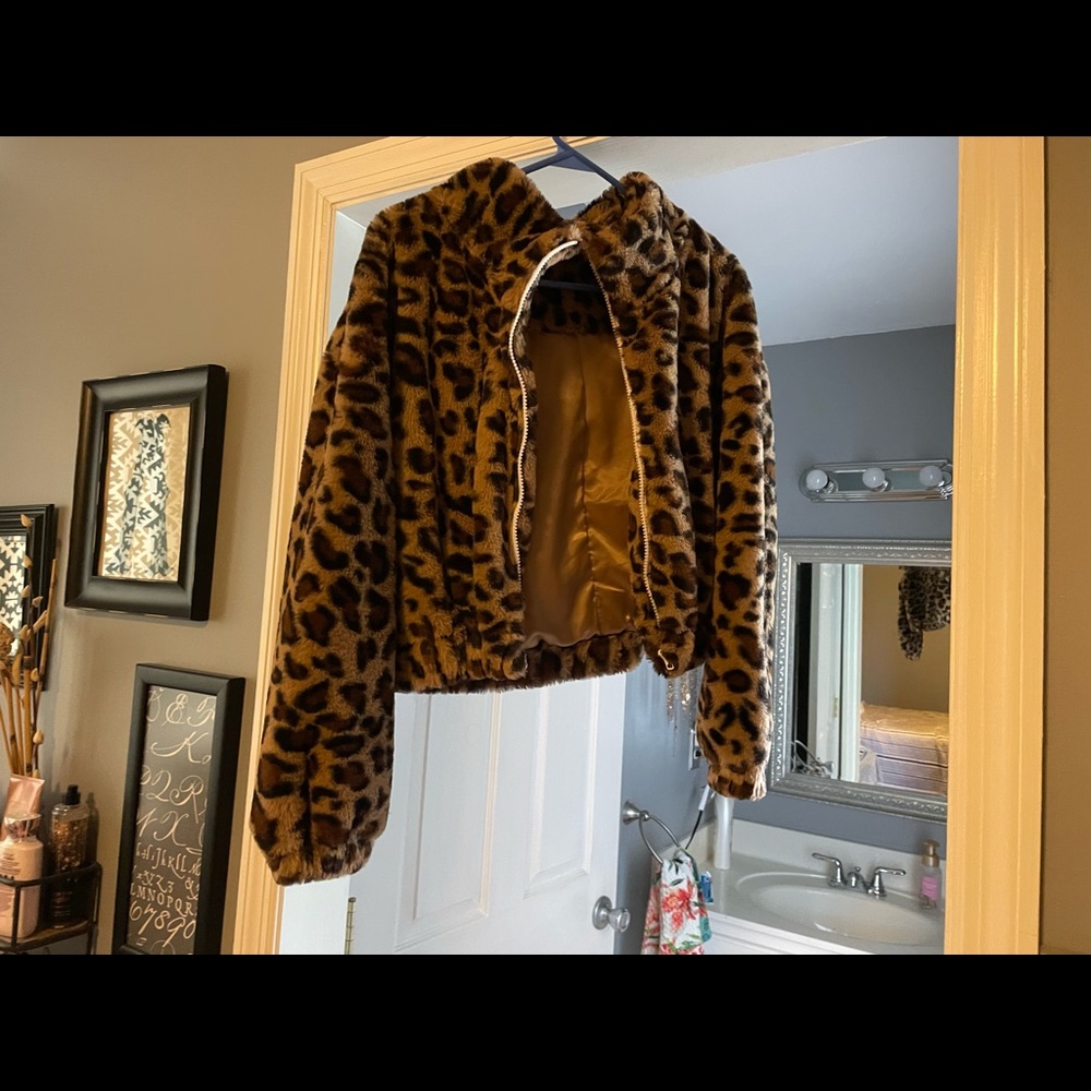 leopard print fuzzy jacket